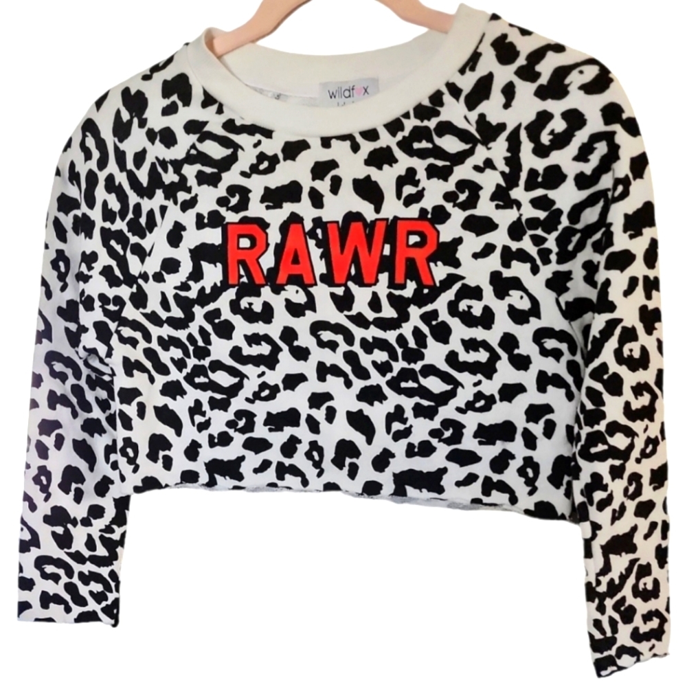 Wildfox Kids Morning Crop Rawr Sz M 7/8